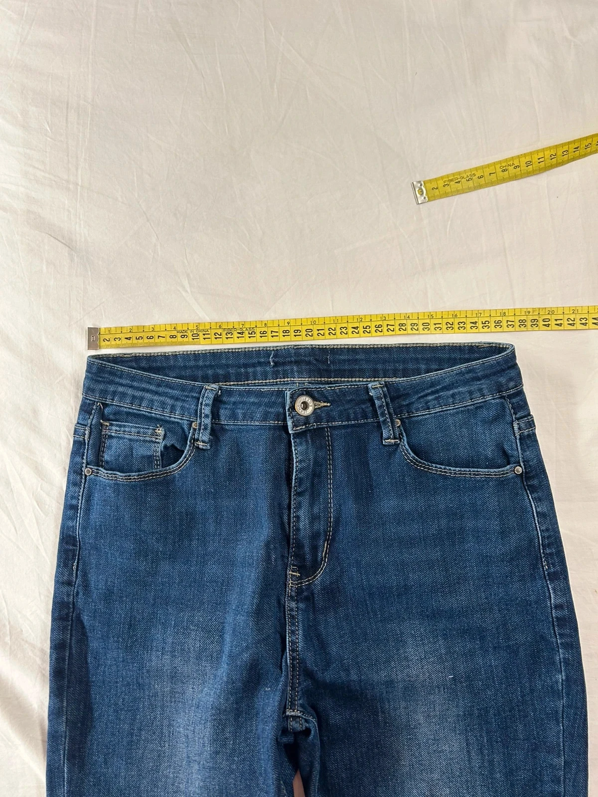 Jean vintage bleu marine taille haute – photo 5